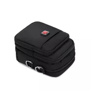 [옷자락]남성용 가벼운 여행용 크로스백 블랙 멀티포켓