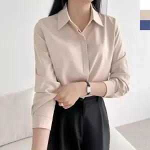 여자실크 새틴블라우스 하객룩 오피스하객룩 새틴 (WFKC20B)