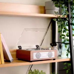 클래식 엔틱 레트로 블루투스 무선CD플레이어 오디오 스피커 USB AUX 헤드폰단자 전용-리모컨 취침타이머