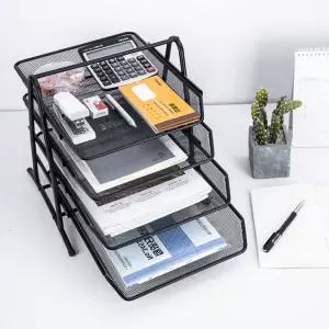 철제 지류함 이면지함 서류 정리대 서랍장 트레이 3단분류함 수납 용지함 오픈형 파일정리함 사무실 책상