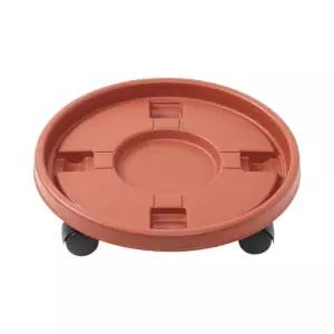 원형 이동식 받침대 (40cm 브라운) DK24플랜테리어 원예용품 화분대 바퀴 인화분 식물재배 홈가드닝