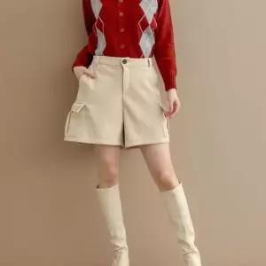 아트박스/신상오픈런 여성 빅사이즈 기모 카고 반바지 골덴 숏팬츠