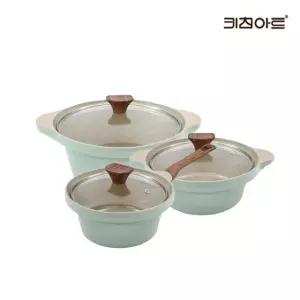 키친아트 와이즈 IH 인덕션용 세라믹코팅 냄비세트 3종G(편수18+양수20+24)