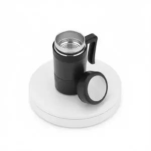 스텐 보온보냉 손잡이 이중 진공 텀블러 (450ml) (블랙)