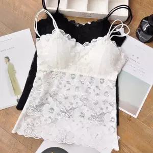 슬림 레이스 캡나시 이너 캐미솔 민소매 브라런닝슬립 노와이어나시 브라