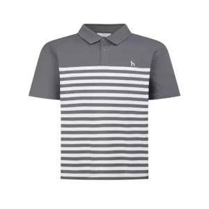 헤지스 골프 26SS 그레이 남성 스트라이프 반팔 카라 티셔츠 HUTS6B902G2