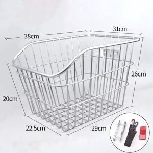 호환  자전거 후면 바구니  금속 조절식 산악 블랙 실버 내구성 배낭 보관