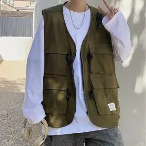 남성 스트릿 빅더블 포켓 조끼 3컬러 IS-BT06남자포켓베스트 남자조끼 레저용