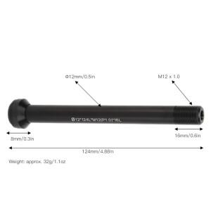 호환 자전거 쓰루 액슬 알루미늄 합금 퀵 릴리즈 바이크 포크 튜브 샤프트 로드 마운틴 12x124LxM12(P1.0)X