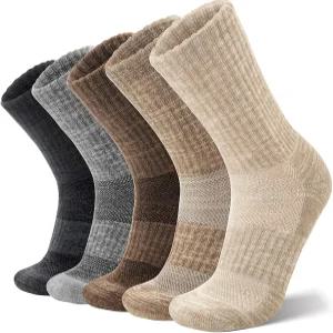 남성용 앤트상 메리노 울 등산 양말 5켤레 보온 겨울 두꺼운 쿠션 수분 위킹 크루 부츠