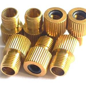 호환 5PCS 자전거 밸브 캡 마운틴 어댑터 프랑스어  노즐 공기 변환 스트레이트 그레인 순수 구리 Bycicle