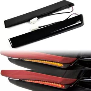 베이스터 LED 새들백 사이드 마커 조명 키트 훈제 렌즈 할리 투어링 로드 글라이드 CVO 킹 스트리트