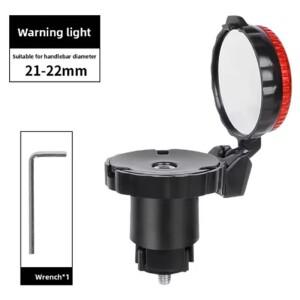 호환 ABKV-후방 거울 자전거 LED 경고등 21-22mm 사이드 미러 360  조절식 후방