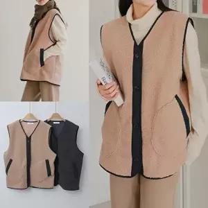 [셀러허브 패션]양털브이넥포켓베스트 512V925S 빅사이즈 여성의류