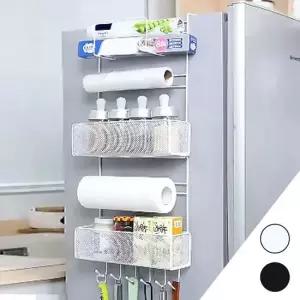 현이몰 주방 냉장고걸이 정리 선반 틈새수납 무타공 주방걸이 철제선반 주방선반 수납선반 틈새선반