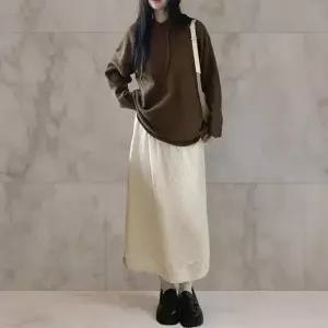 [하프클럽/]여성 가능 시즌리스 고무줄 치마 가을겨울용