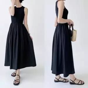 레이어드원피스 플레어 민소매원피스 롱드레스 민 (WFKEOHL)