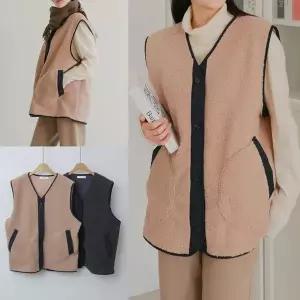 [시드마켓]양털브이넥포켓베스트 512V925S 빅사이즈 여성의류_P414756451