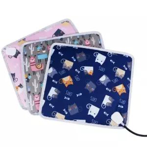 따뜻한 반려동물 온열방석 전기장판 소형 전기매트 방석 다크블루 35x30cm A