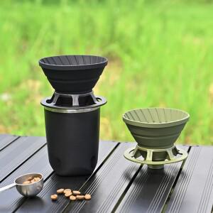 접이식 실리콘 커피 필터 컵 휴대용 V 자형 1-2 사람 수동 만 호환드는 포트 가정용 케이크 드립