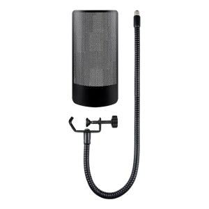 HyperX 쿼드캐스트 /S /2 /2S용 소울윗 쉴드 마이크 팝 필터, 대부분의 충격 마운트를 위한 금속 윈드스크린이 장착된 커버 폼 - 블랙