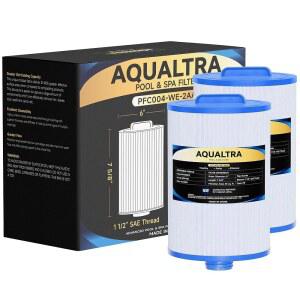 AQUALTRA 스파 필터 PWW50P3(3.8cm(1 1 /2인치) 굵은 스레드), 6CH-940, FC-0359, Waterways 817-0050, 19.1cm x 15.2cm(7 5 /8인치 6인치) 나사 SAE 스레드 온수 욕조 2팩 (화이트)