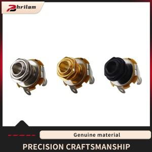 [호환품]1/4 6.35mm 기타 모노 잭 소켓 ST/TL/LP/SG/베이스 스타일 일렉트릭 교체 골든/크롬/블랙