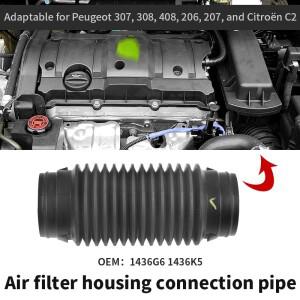 [호환품]푸조 호환 206 207 307 308 시트로엥 호환 C2 피카소 C4 에어 필터 연결 호스 파이프용 1436G6 143