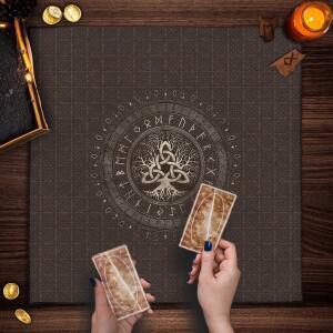 생명의 나무 타로 식탁보 암호 룬 제단 장식 천 스프레드 독서 마녀 홈