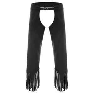 젤로리 웨스턴 카우보이 남성용 캡스 크로치 프린지 엉킴 모터사이클 팬츠 코스튬