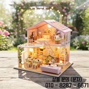 OUZEY 3D 목재 인형의 집 DIY 키트   가구가 포함된 아늑한 오두막 완전한 조립 장난감 및 14세 이상를 위