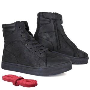 발목 지지대와 측면 지퍼가 있는 가죽 통기성 스트리트 라이딩 슈즈 비소투 모터사이클 부츠