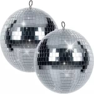 파티 결혼식 클럽을 위한 홈포메 디스코 볼 2팩 8인치 샤터프루프 PET 미러 데코 - 안전하고 내구성이