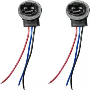 2PCS 3157 자동차 와이어 하네스 피그테일 소켓 LED 및 표준 전구 여성 어댑터 브레이크 라이트용 자동