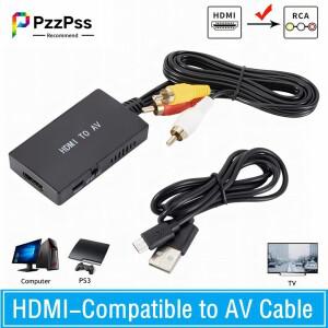 HDMI 호환 RCA AV/CVBS 어댑터 비디오 컨버터 박스 to L/R 1080P 미니 소형 AV 지원 NTSC PAL