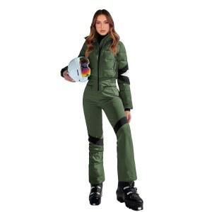 유시파이 여성 원시 스키복 겨울 야외 스포츠 따뜻한 방수 스노우수트 컬러 블록 점프수트 스노우 재킷