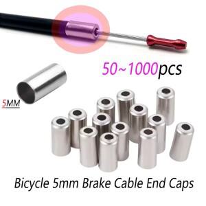 50-1000개 MTB 5MM 브레이크 케이블 엔드 캡 구리 하우징 페룰 자전거 커버 및 변속 적합
