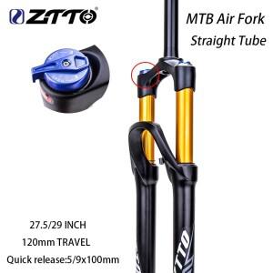 ZTTO MTB 자전거 에어 포크 여행용 서스펜션 27.5 29 인치 퀵릴리즈 스트레이트 튜브 프론트 사이클링 부품