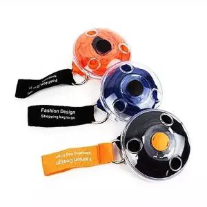 시장 장바구니 오렌지 휴대용 접이식 쇼핑백 미니