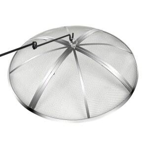 27인치 파이어 피트 스파크 스크린, 핸들 & 포커가 있는 스테인리스 스틸 스크린 커버, 야외 커버 원형 메쉬 뚜껑, 뒷마당 / 해변 RV 캠핑용 헤비 듀티