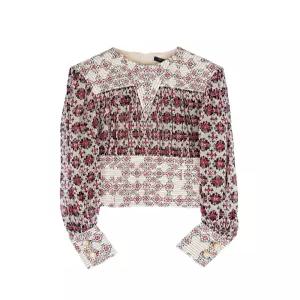 [엘러브] 새상품  로멘틱 블라우스 38 레드/아이보리 6ET0129