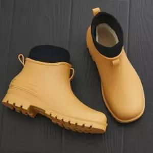 남성 겨울 방한 발목 앵클 털 안감 레인 부츠 신발