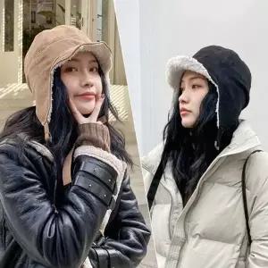 남여공용 양텅 짧은챙모자 귀달이 겨울모자 따뜻한 겨울 털 귀달이 군밤 캠핑 여성 여자 숏챙 모자 방한