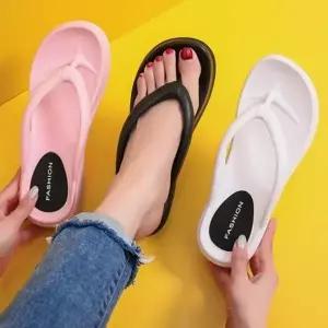 여성용 방수 크로스 보더 힐 키높이 쪼리 슬리퍼