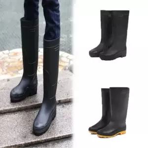 남자 긴 장화 작업용 방수 낚시 남성 레인부츠 고무
