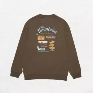 네셔널지오그래픽키즈 내셔널지오그래픽 키즈 현대점 2025신상 K253USW040 시즌 백그래픽 맨투맨 BROWN 223