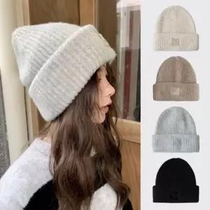 여자 겨울모자 데일리 여성 도톰 비니 뜨개 방한 귀도리 털 모자 Kk1004