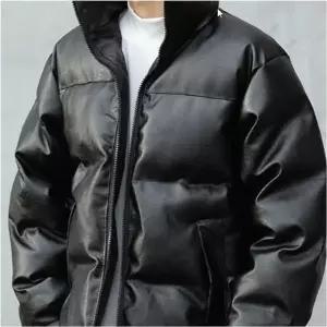 반목 웰론패딩 은은한 아우터 남자 숏패딩 겨울 광택감 하프넥