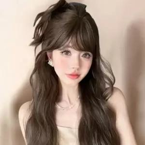 여성 통가발 자연스러운 헤어 웨이브 긴머리 가발
