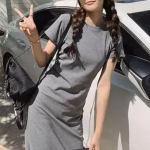 [라일리여성의류] Rly 일상템 플레인 미니드레스 봄철 여름철숏티 순면